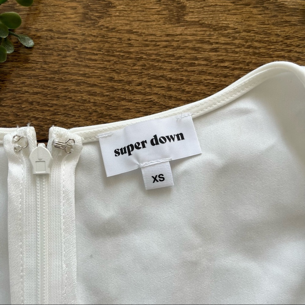 Revolve Superdown White Button Bodycon Dress - image 2